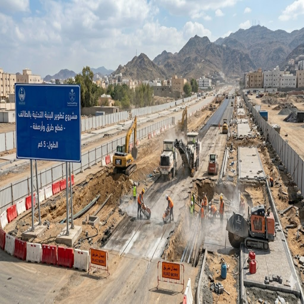 مشروع البنية التحتية بالطائف